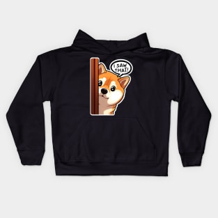 I SAW THAT meme Shiba inu Kids Hoodie